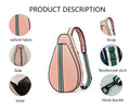 3323 J Sporty Shoulder Tennis Racket Bag Durable Oxford Lightweight Waterproof Portable Equipment Green White Stripes Adjustable