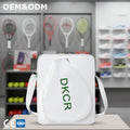 3326 L Stylish Tennis Element Racket Shaped White PU Sports Bag Letter Print Adjustable Strap Crossbody Outdoor for Sport Daily
