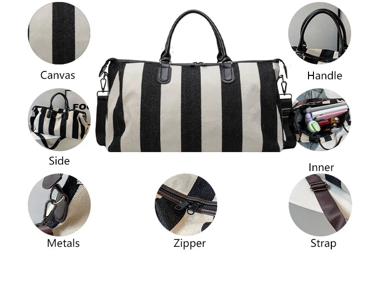 3348 B Canvas Travel Duffel Bag Large Capacity Handheld Shoulder Design Durable Weekend Luggage Bag for Men and Women