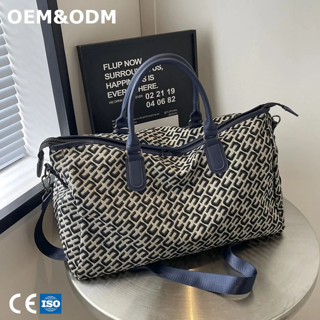 3349 B Wholesale Custom Large Capacity Oxford Cloth Weekender Bag Zipper Closure Travel Handbag for Women Girls