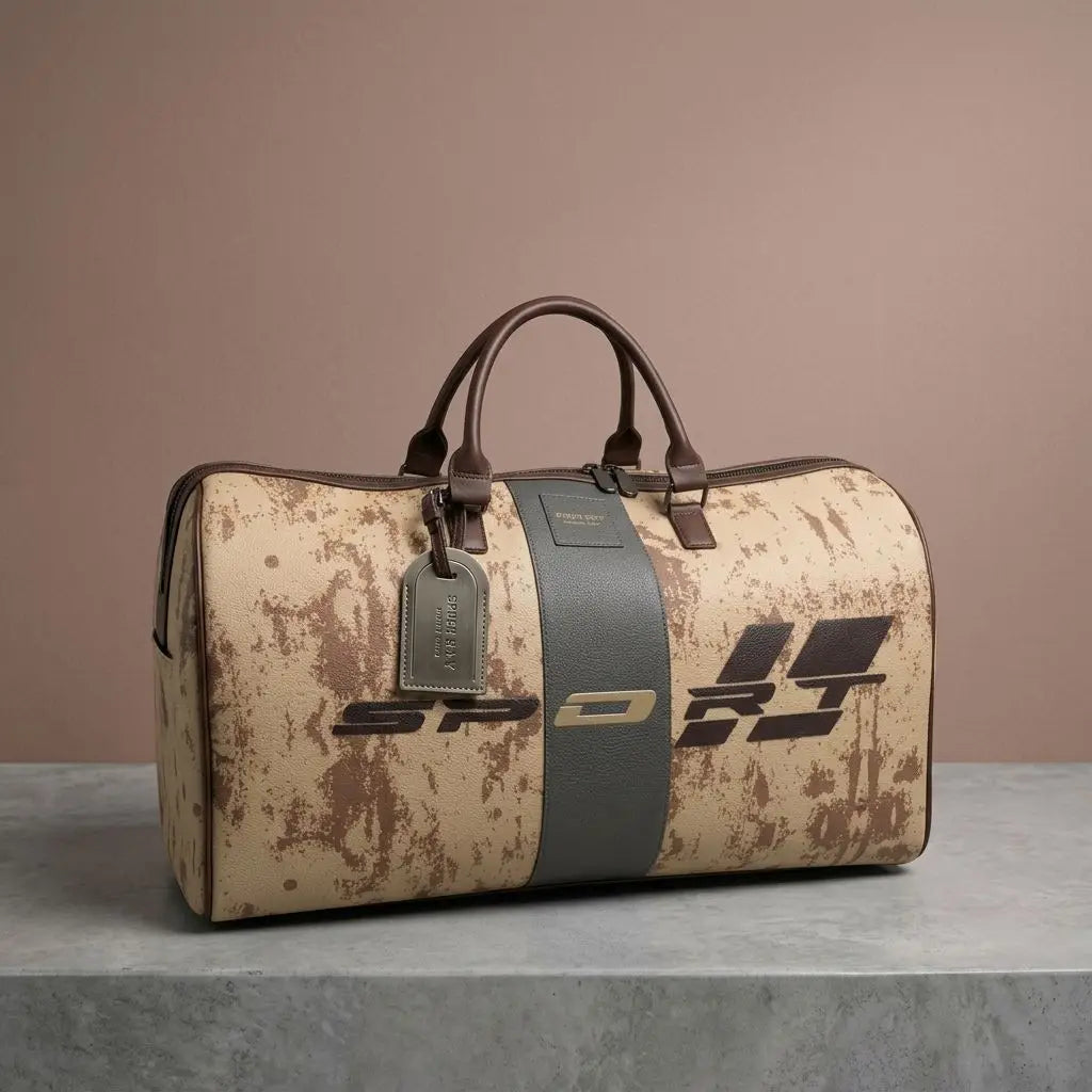 3376 Vintage PU Leather Zipper Eco-Friendly Duffle Bag Large Capacity Sport Travel Weekender Gym OEM Duffel for Men Women Unisex