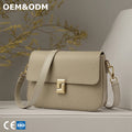 3407 K Women's Genuine Leather Classic Structured Lock Handbag Set Gold Hardware Crossbody Shoulder Bag Adjustable Strap