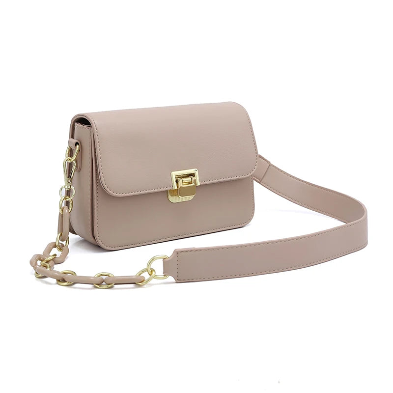 Acrylic Chain Long Strap Women China Design Pu Purses Bags Handbag Purse