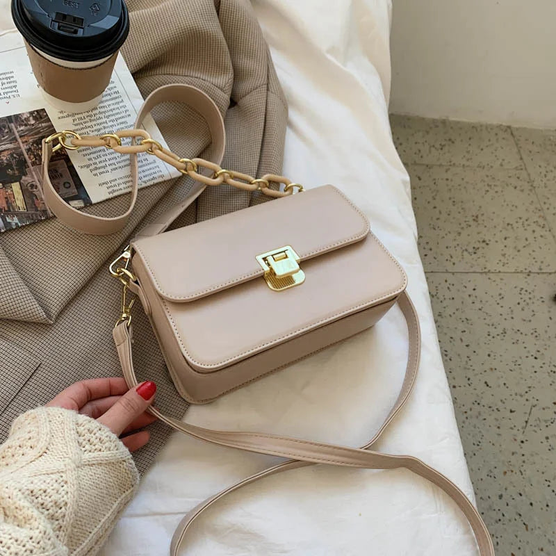 Acrylic Chain Long Strap Women China Design Pu Purses Bags Handbag Purse