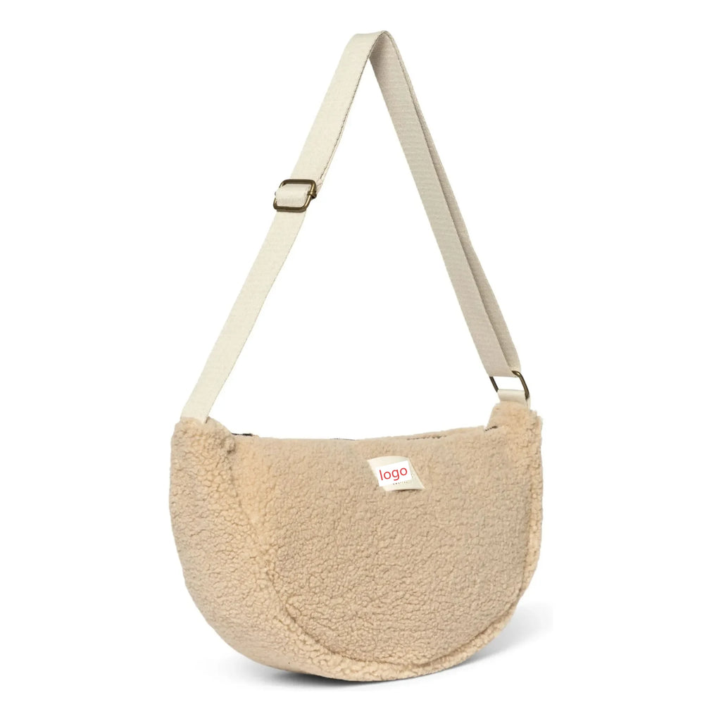 Adjustable Sherpa Cozy Plush Soft Zipper Shoulder Bag Winter Travel Crossbody Waist Pack Teddy Fleece Belt Bag for Women