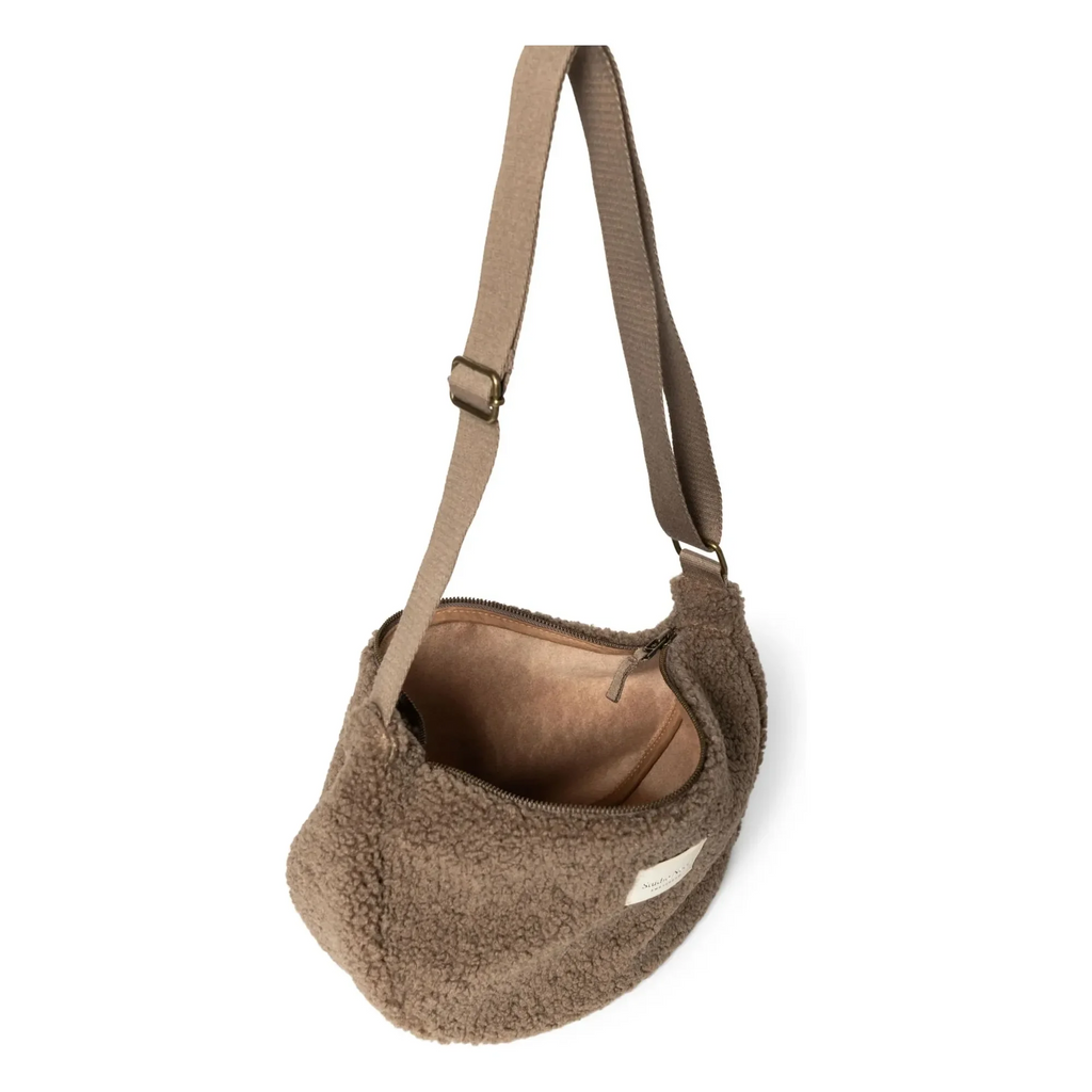 Adjustable Sherpa Cozy Plush Soft Zipper Shoulder Bag Winter Travel Crossbody Waist Pack Teddy Fleece Belt Bag for Women