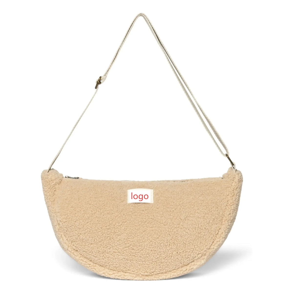 Adjustable Sherpa Cozy Plush Soft Zipper Shoulder Bag Winter Travel Crossbody Waist Pack Teddy Fleece Belt Bag for Women