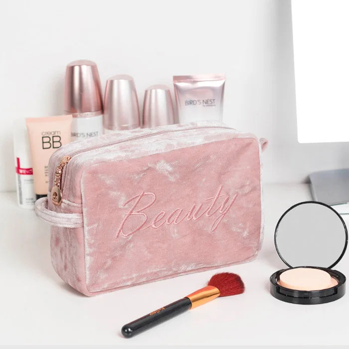African Beauty Portable Large Storage Travel Makeup Cosmetic Bag Packaging with Zip