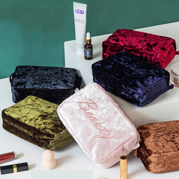 African Beauty Portable Large Storage Travel Makeup Cosmetic Bag Packaging with Zip
