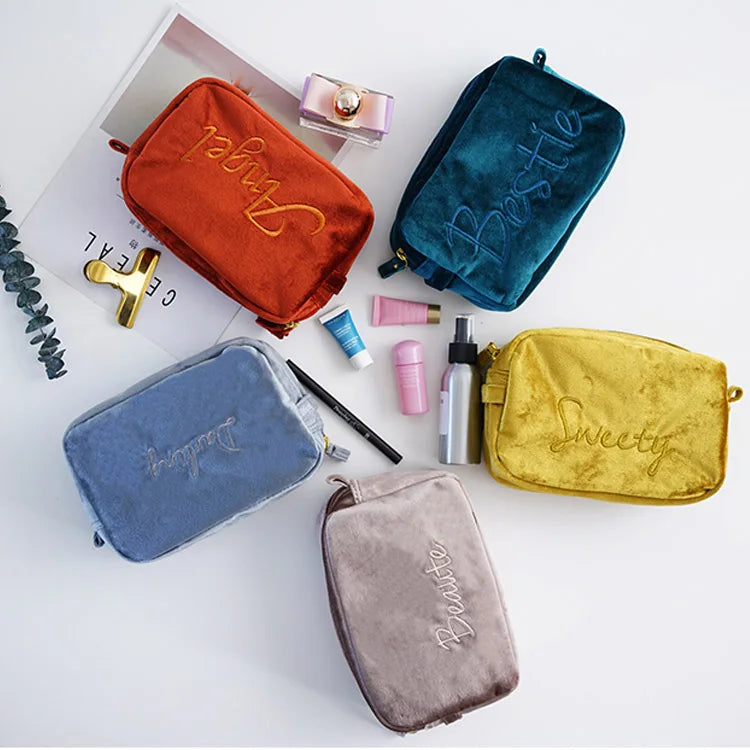 African Beauty Portable Large Storage Travel Makeup Cosmetic Bag Packaging with Zip