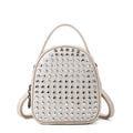 Angedanlia Fashion Black Diamond Zipper Multifunction Girls Shining Stud Full Zircon Rhinestone Leather Backpack Bag Women