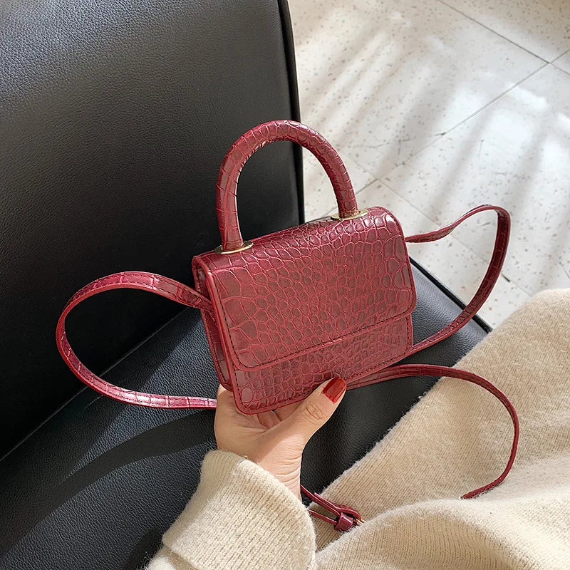 Angedanlia Fashion Small square Pu Leather crocodile Pattern 2020 New Arrivals Women Messenger Luxury Cross Body Bag