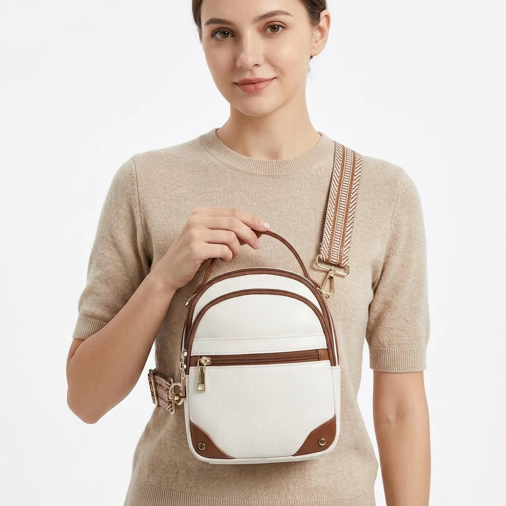 Anti-Theft RFID Small Crossbody Bag for Women Travel Shoulder Bag with Removable Strap Single Zipper Closure