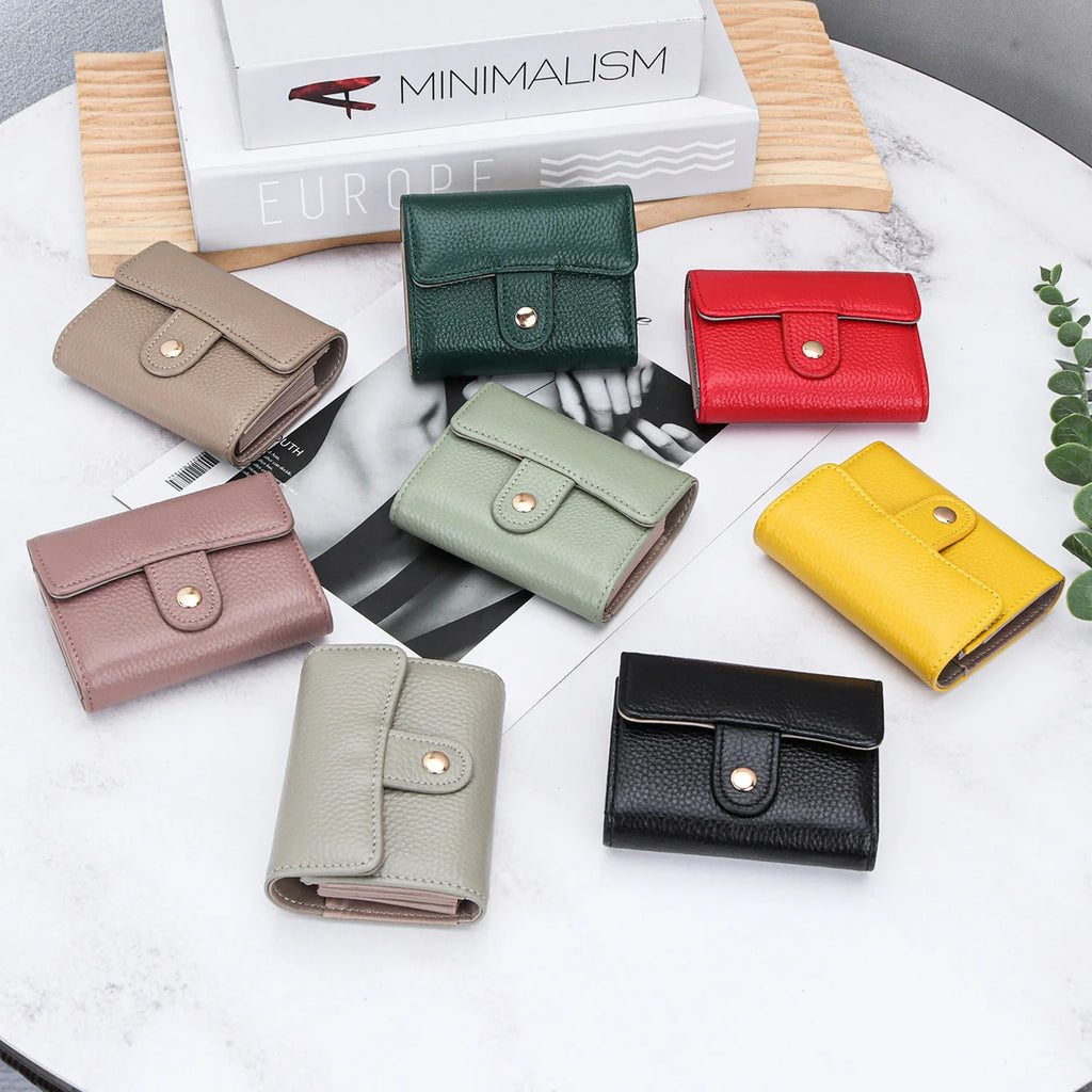 Anti-theft RFID Card Bags Wallet Men's and Women's Genuine Leather Purse Card case Soft Cowhide Organ Card Holder OEM ODM