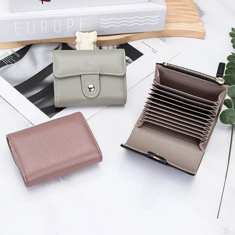 Anti-theft RFID Card Bags Wallet Men's and Women's Genuine Leather Purse Card case Soft Cowhide Organ Card Holder OEM ODM