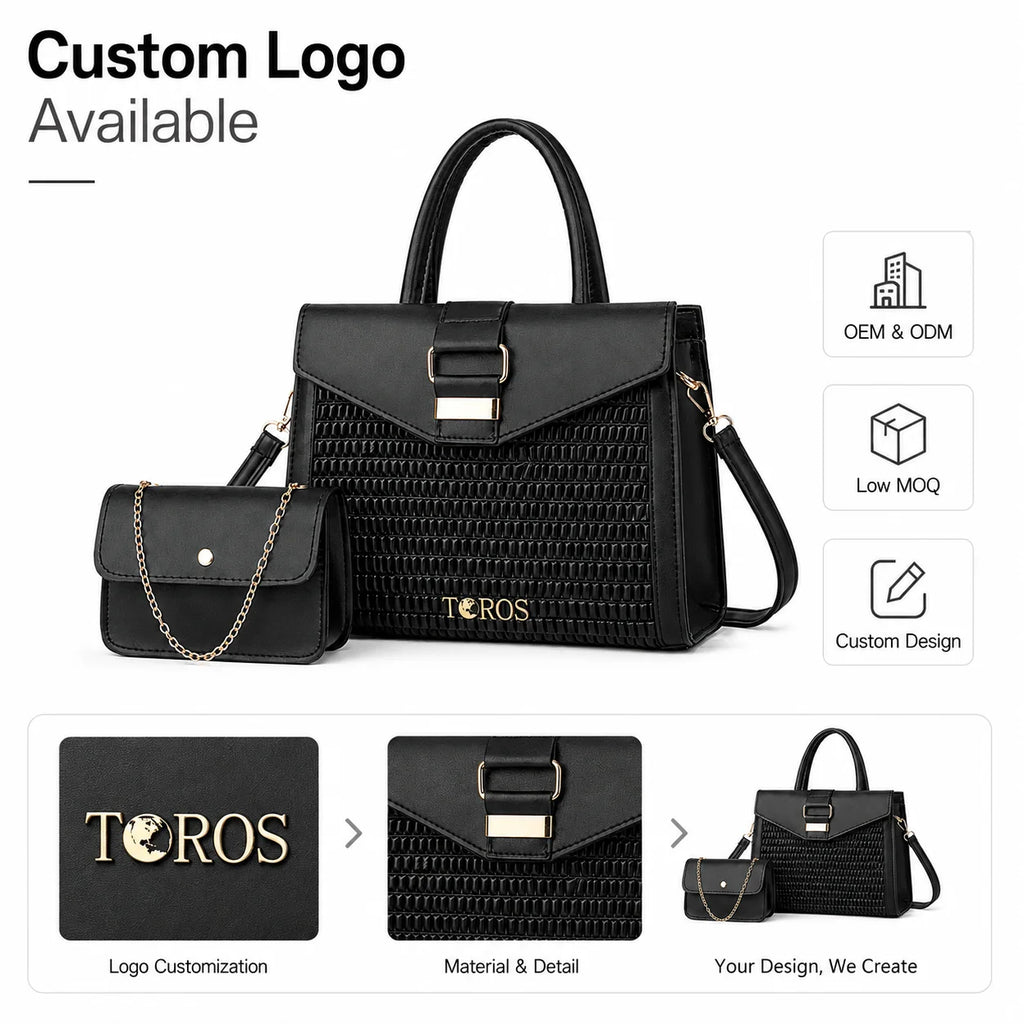 Bespoke PU Handbag Set Sourcing for Retail Programs OEM Crossbody and Satchel Bag Supplier