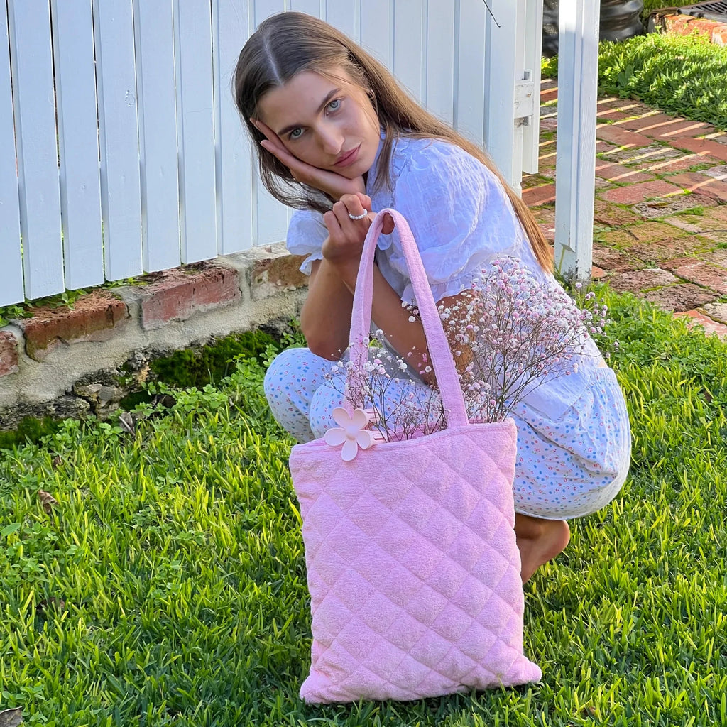 Best Sellers Women Terry Cloth Tote Bag Fashion Soft Beach Tote Bag