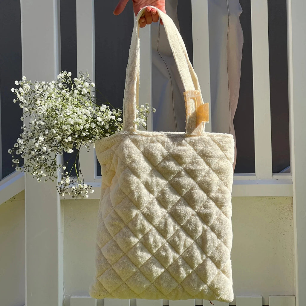 Best Sellers Women Terry Cloth Tote Bag Fashion Soft Beach Tote Bag