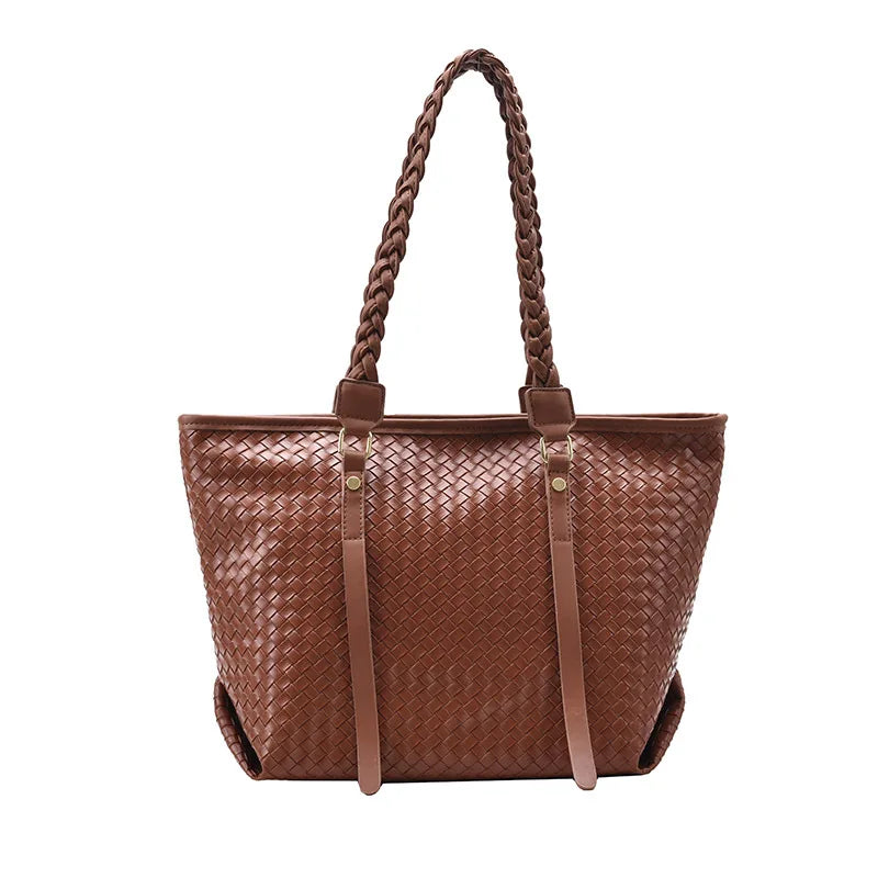 Big Bag Women Woven Tote Bag One Shoulder Large Capacity Space Bag