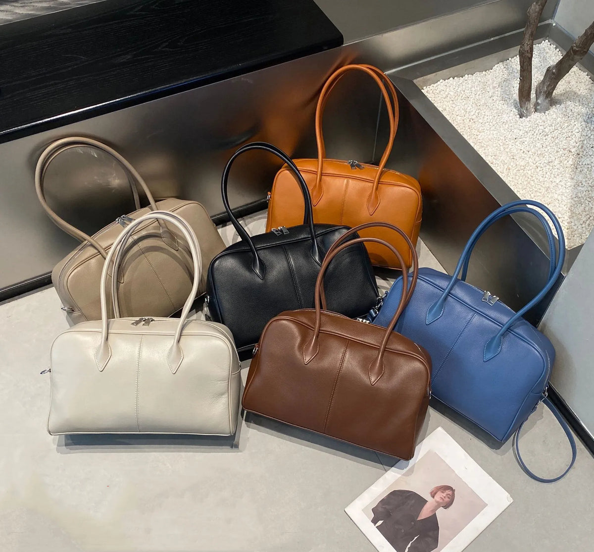 Casual Fashion Genuine Leather Handbags for Women Hot Sale of Cowhide Large Women's Shoulder Bags Zipper Closure