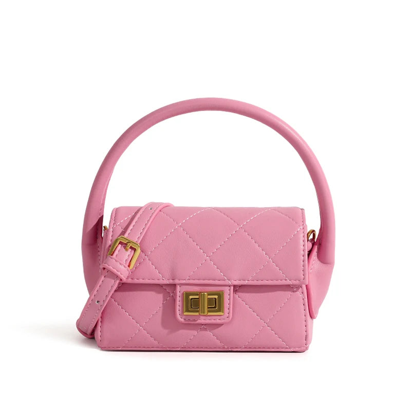 Casual Small Fragrance and Tender pink Diamond Handbag Women's 2022 New Shoulder Bag