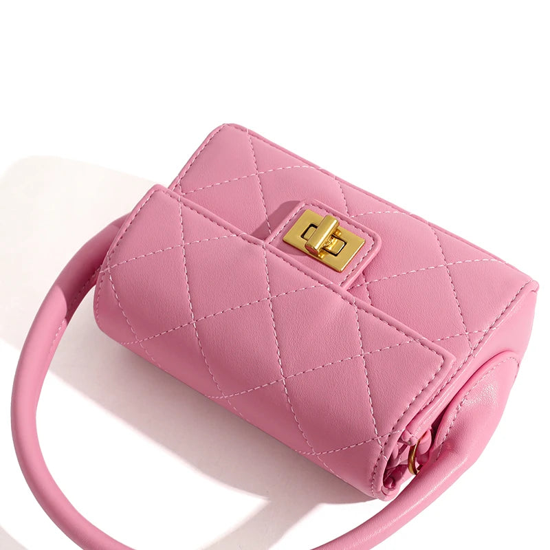 Casual Small Fragrance and Tender pink Diamond Handbag Women's 2022 New Shoulder Bag