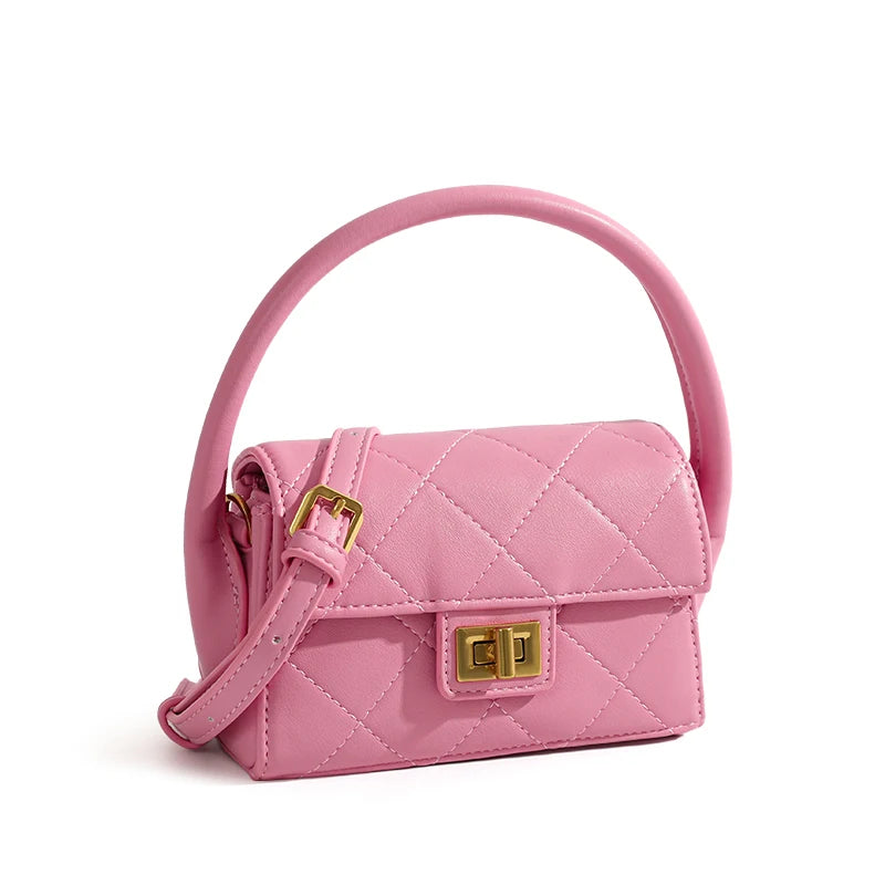 Casual Small Fragrance and Tender pink Diamond Handbag Women's 2022 New Shoulder Bag