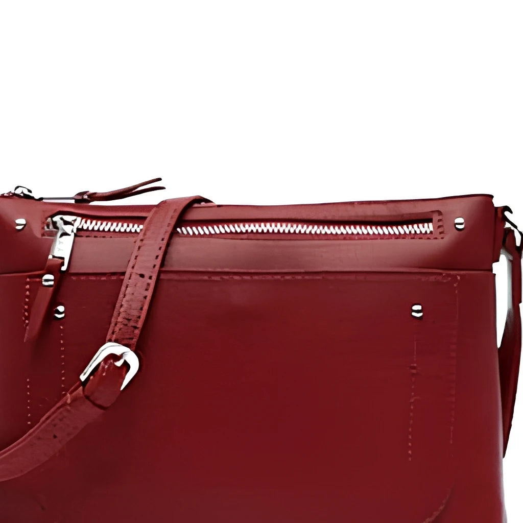Cepti Small Lady Shoulder Bag ED. Burgundy PU 19x26x3cm Single Strap Polyester Lining Summer Zipper Closure