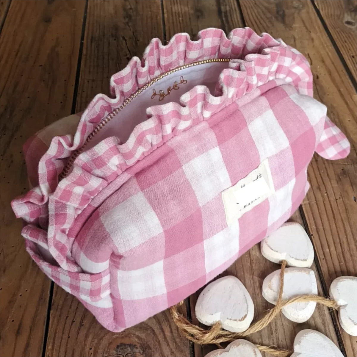 Classic Stylish Frill Makeup Pouch Skincare Accessories Travel Large Bag Girl Ruffle Cosmetic Bags With Handle