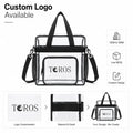 Clear PVC Tote Bag Stadium-Compliant Zipper Closure Medium Shoulder Handbag Multi-Color Custom Logo OEM/ODM Low MOQ