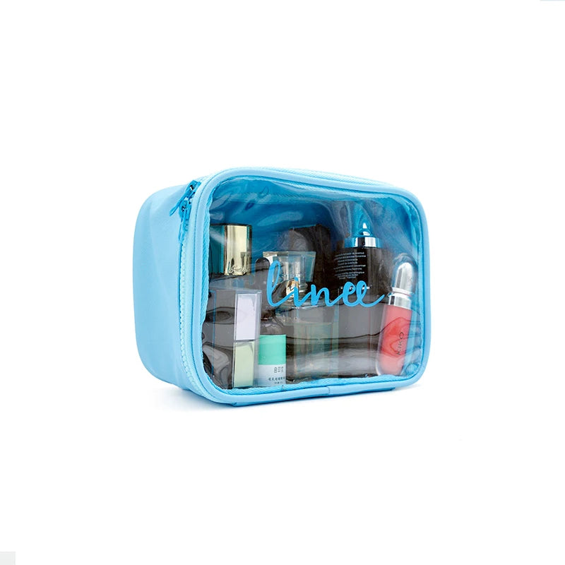 Cosmetic Pouch Pvc Transparent Makeup Bag clear Cosmetic Packaging with Zipper Skincare