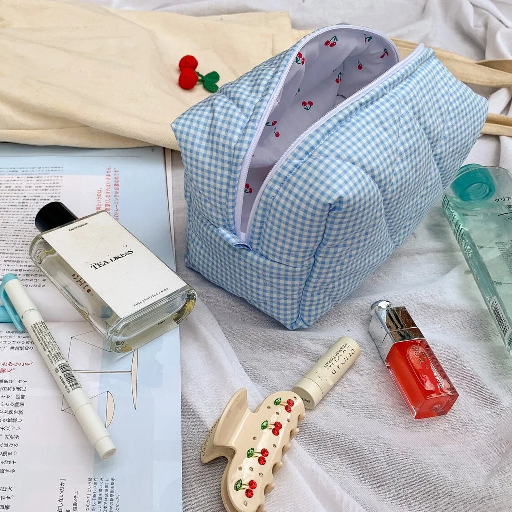 Cotton Canvas Makeup Pouch Cosmetic Multi-functional Toiletry Waterproof Bag 4 in 1