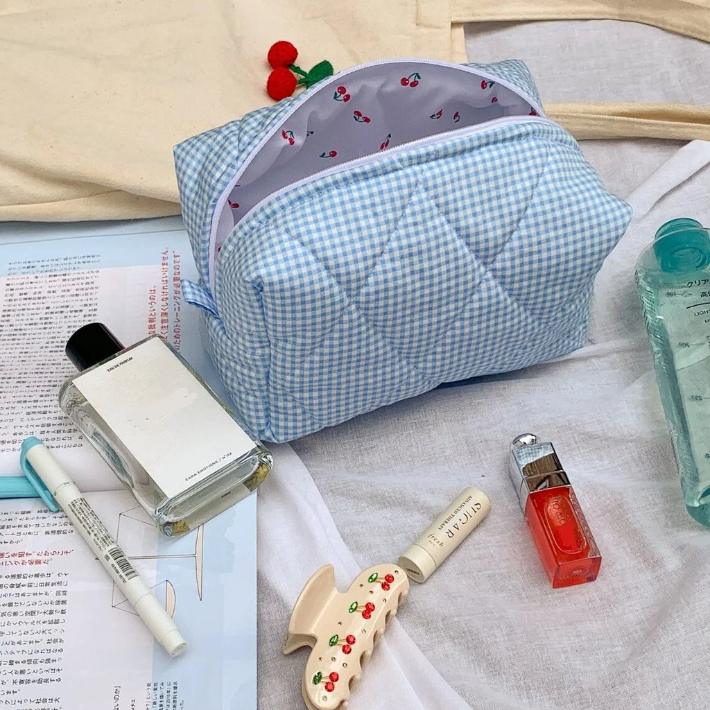 Cotton Canvas Makeup Pouch Cosmetic Multi-functional Toiletry Waterproof Bag 4 in 1
