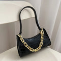 Croc Embossed Bag, Gold Chain + Gold Zipper Shoulder Bag, Multi-Color Options, Custom Logo OEM/ODM Factory Supply
