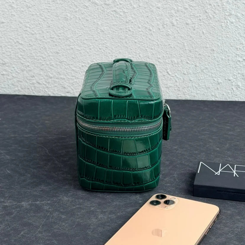 Crocodile Grain Cowhide Makeup Bag Multi-function Box Bags Women's Handbags Crossbody Bag Storage Bag Removable Inner Bags