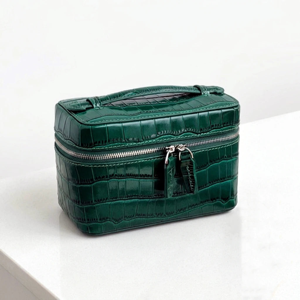 Crocodile Grain Cowhide Makeup Bag Multi-function Box Bags Women's Handbags Crossbody Bag Storage Bag Removable Inner Bags