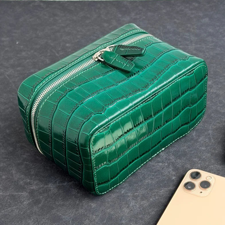 Crocodile Grain Cowhide Makeup Bag Multi-function Box Bags Women's Handbags Crossbody Bag Storage Bag Removable Inner Bags
