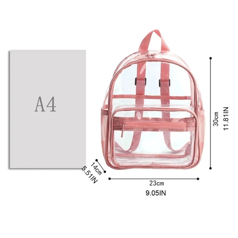 Custom Design Quality Clear Children School Bags Transparent PVC Fashion Women Backpack