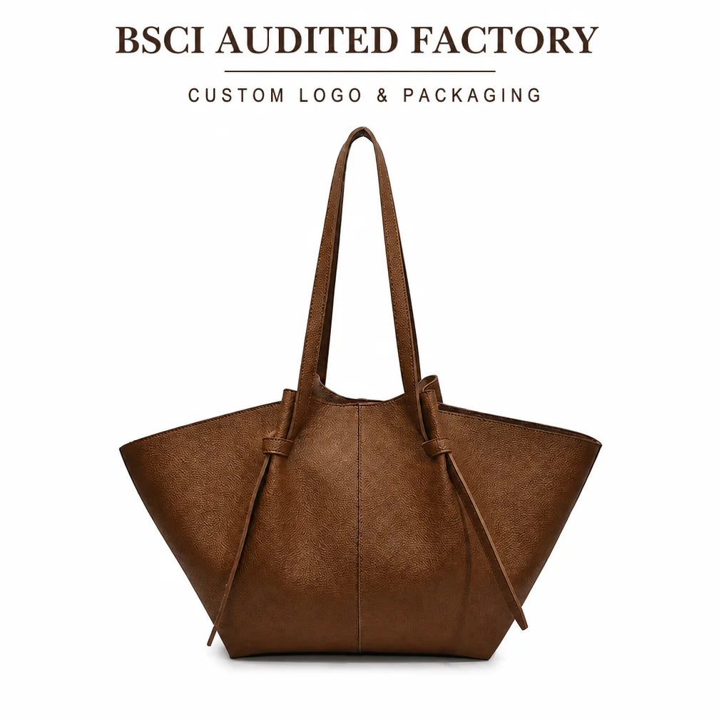 Custom Embossed logo Shoulder Bag Two Straps PU Leather Handbag for Women FBA Ready DDP OEM ODM Private Label Low MOQ