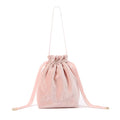 Custom Embroidered Logo Multiple Sizes Pink Velvet Cosmetic Promotional Drawstring Bag