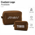Custom Embroidered Waffle Cosmetic Bag Women Travel Makeup Pouch Soft Handle Water Resistant OEM Custom Makeup Bag