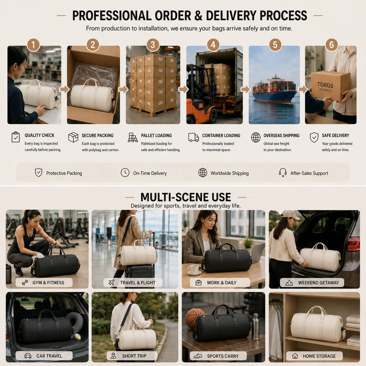 Custom Logo Double Layer Insulated Lunch Bag Large Capacity Leakproof Thermal Cooler Tote with Shoulder Strap