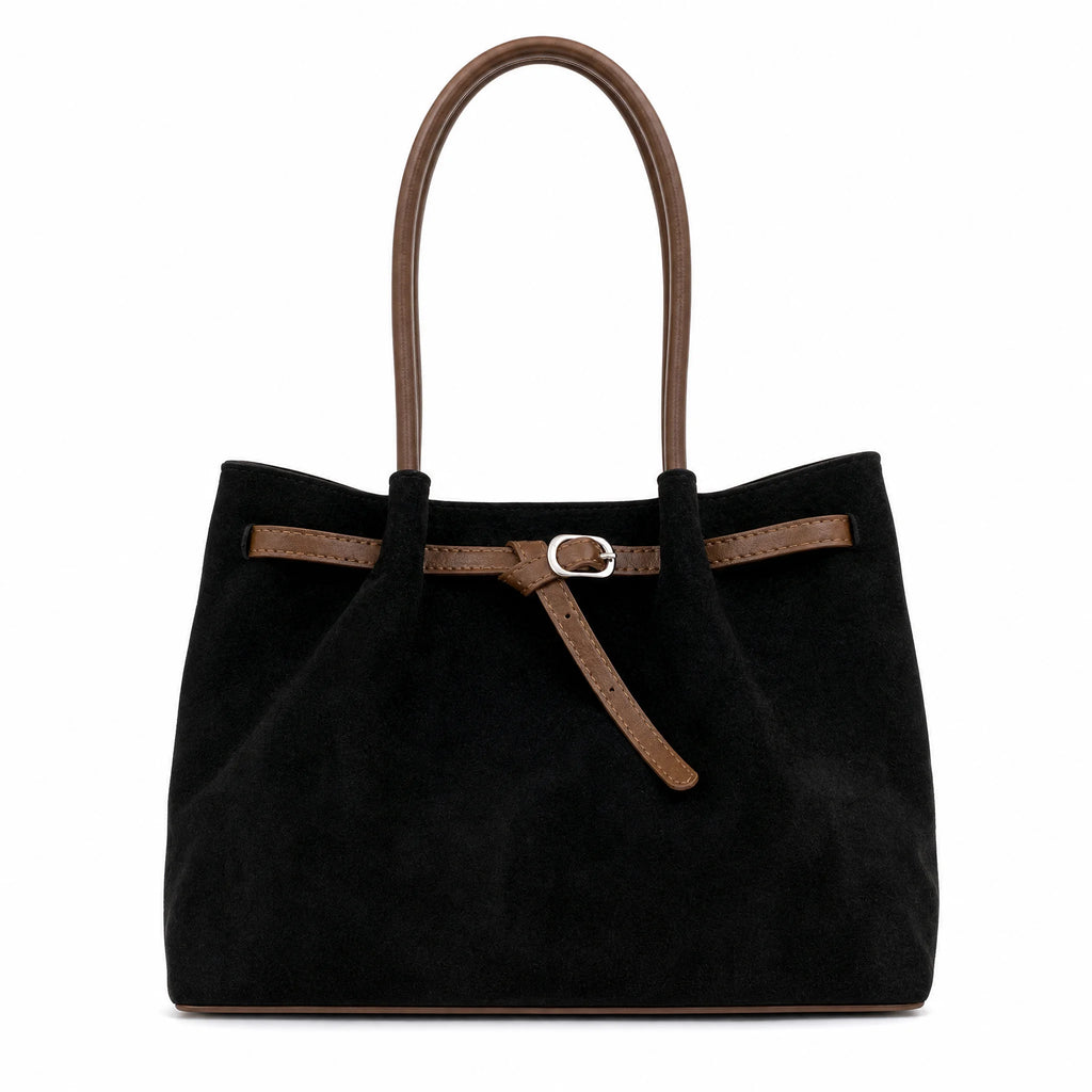 Custom Logo Faux Suede Tote Bag Large Shoulder Handbag OEM ODM BSCI Manufacturer Elegant Tote Bag for Women Work Travel