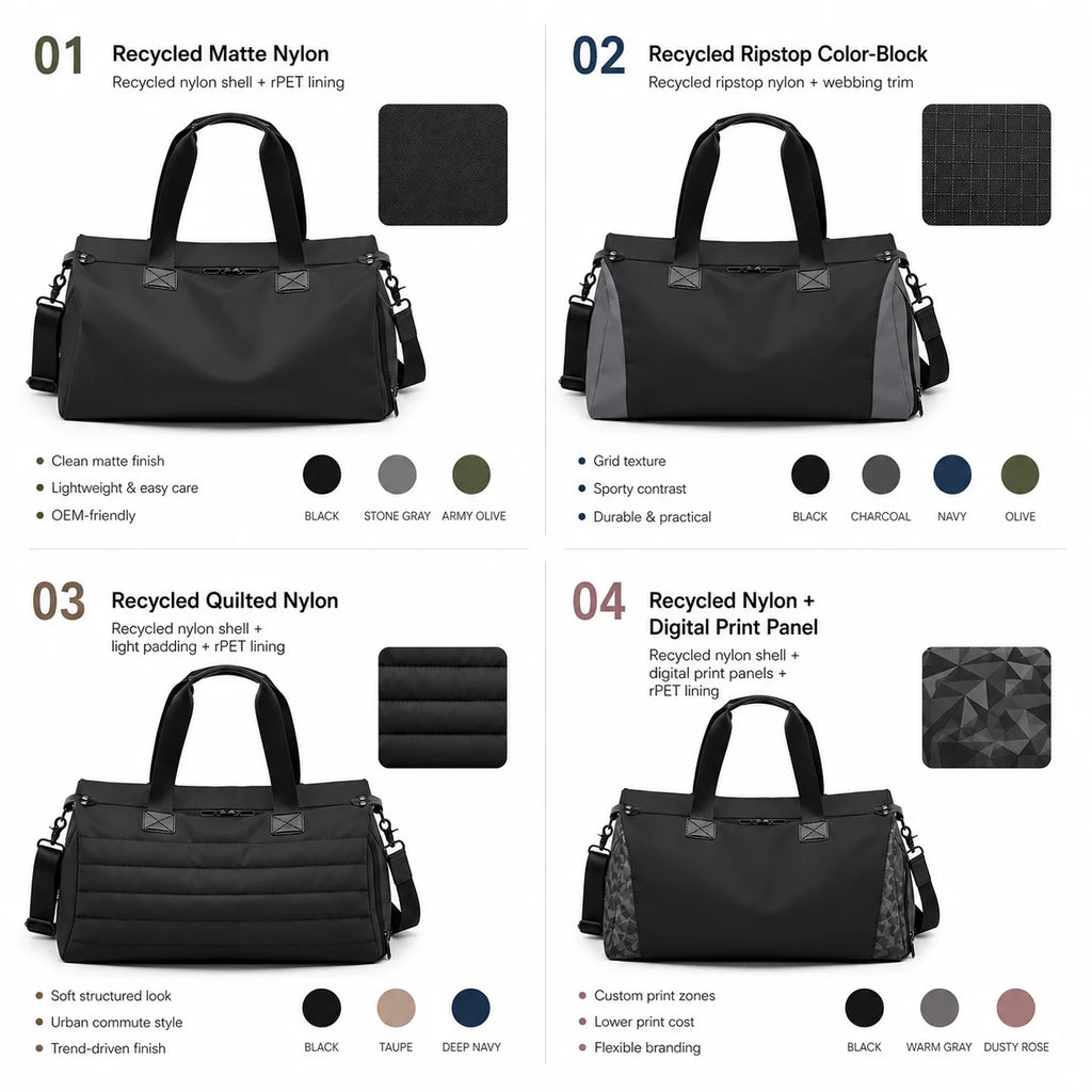 Custom Logo Gym Duffel Bag with Shoe Compartment Waterproof Travel Bag Large Capacity Wet/Dry Separation Sports Bag