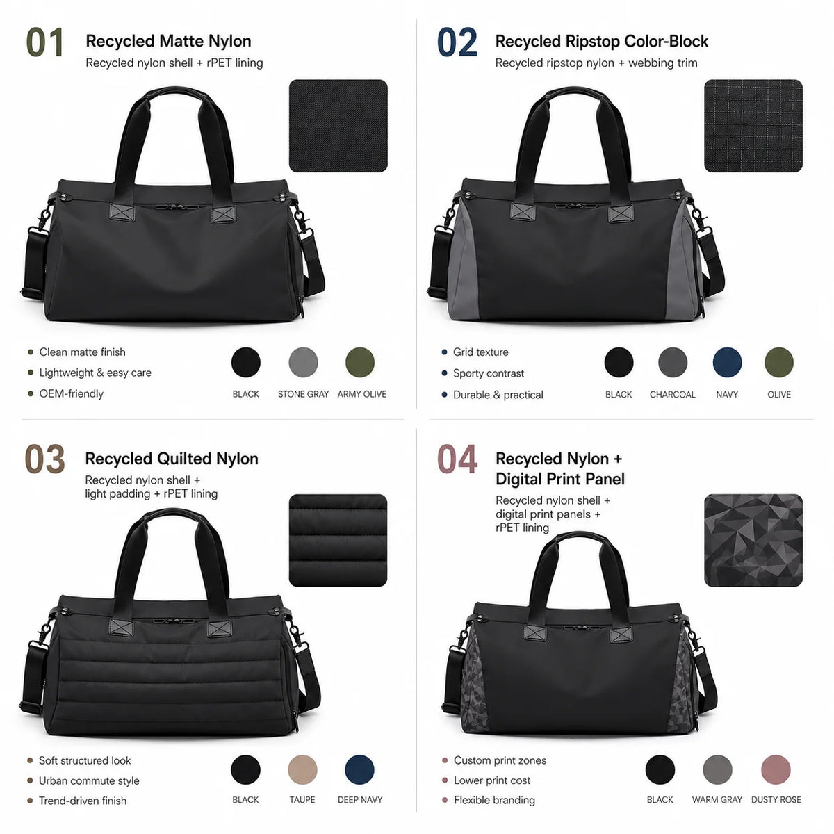 Custom Logo Gym Duffel Bag with Shoe Compartment Waterproof Travel Bag Large Capacity Wet/Dry Separation Sports Bag