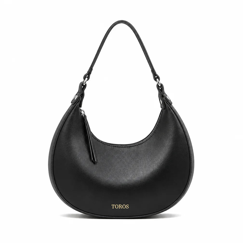 Custom Logo OEM ODM Crescent Shoulder Bag Women PU Leather Hobo Purse Minimalist Design Zipper Wholesale Manufacturer