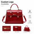 Custom Logo OEM ODM Manufacturer Crocodile PU Leather Shoulder Handbag Detachable Adjustable Strap Elegant for Women Work