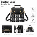 Custom Logo OEM ODM Private Label Low MOQ BSCI Factory Classic Argyle Mini Backpack 2 Way Ladies Shoulder Bag for School Campus