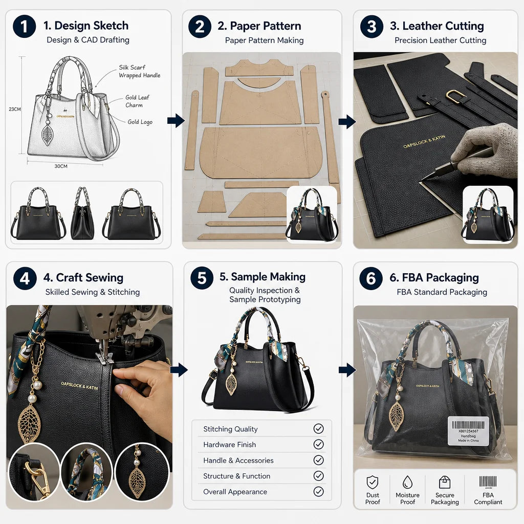 Custom Logo OEM ODM Private Label Low MOQ BSCI Factory Scarf Handle Handbag Elegant Ladies Shoulder Bag for Office Commute