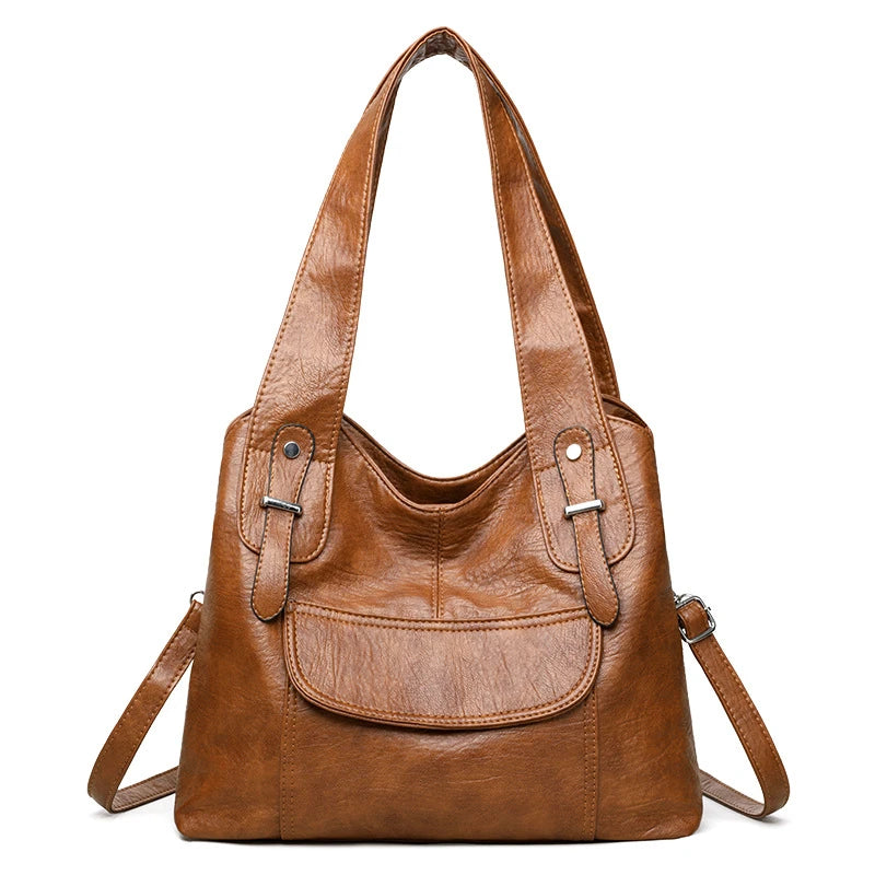 Custom Logo PU Shoulder Bag Flap Pocket Crinkled Texture Detachable Strap OEM Wholesale